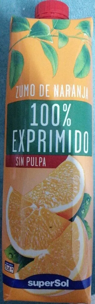 Zumo naranja 100 % exprimido sin pulpa