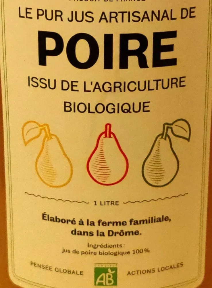 Le pur jus artisanal de poire
