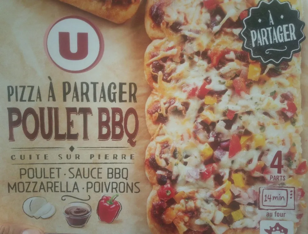 Pizza a partager poulet BBQ