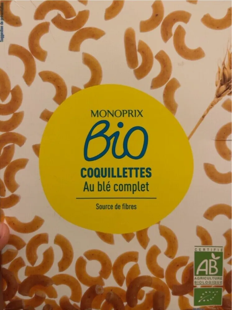 Coquillettes au blé complet bio