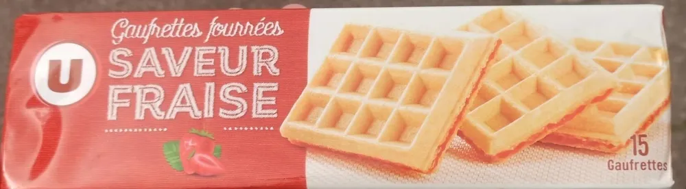 Gaufrettes fourrées saveur fraise