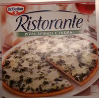 Ristorante pizza spinaci e crema