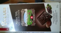 Noir 70 Pour Cent Sans Sucre Ajouté