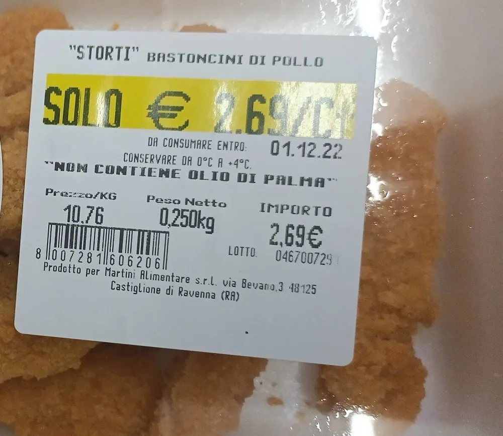 Storti bastoncini di pollo