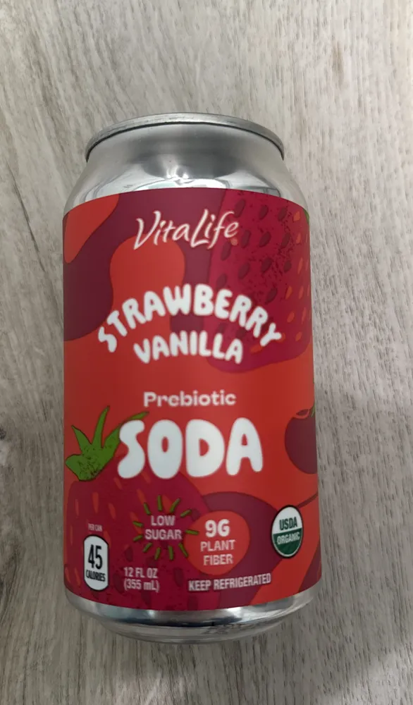 Strawberry vanilla prebiotic soda