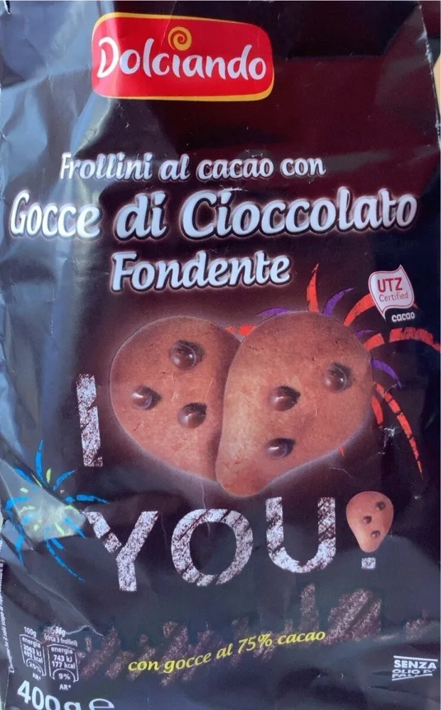 Frollini al cacao con gocce di cioccolato fondente