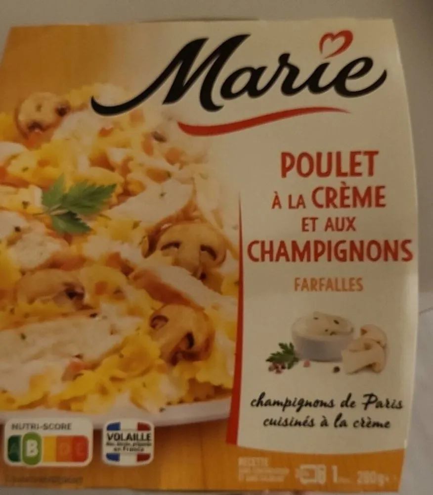 Poulet à la crème et auw champignons