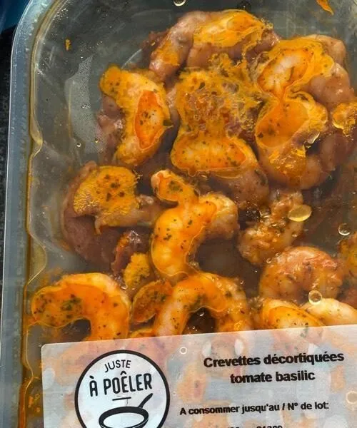 Crevettes tomate basilic