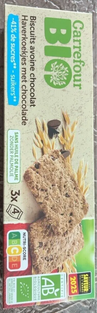 Biscuits avoine chocolat