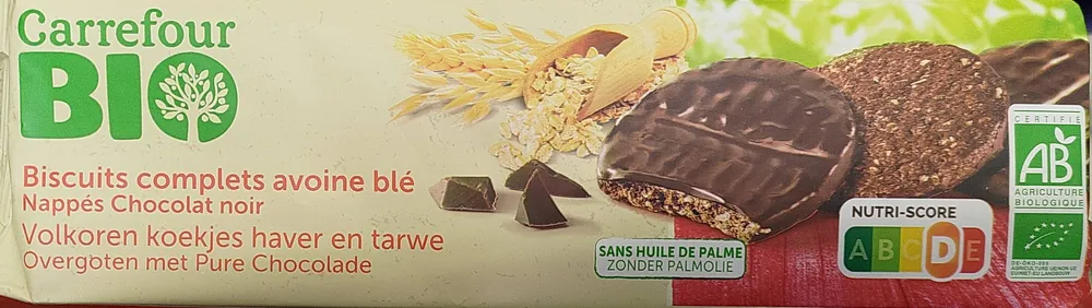 Biscuits complets avoine blé Chocolat noir