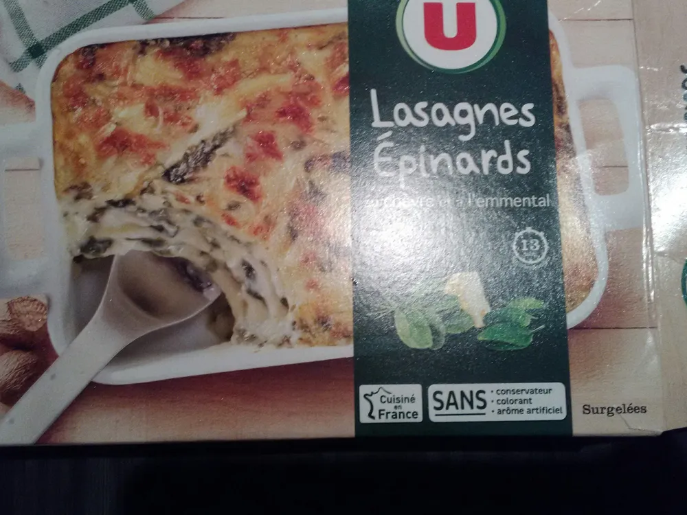 lasagnes epinards au chevre et emmental