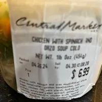 Chicken with spinach and orzo soup