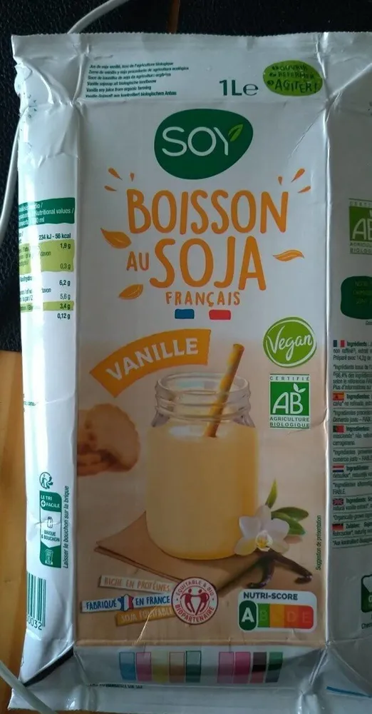 Boisson au soja vanille