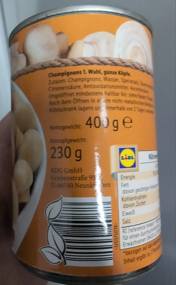 Champignons 1. Wahl, ganze Köpfe.