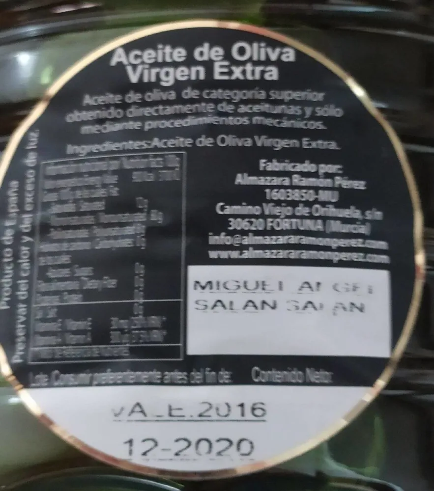 Aceite de oliva virgen extra