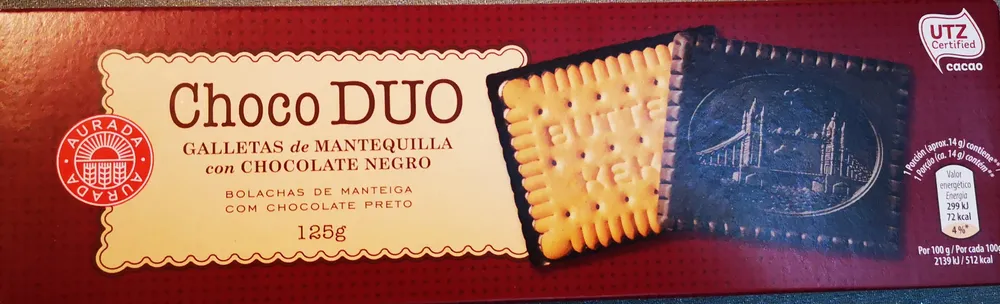 Choco DUO - bolachas de manteiga com chocolate preto