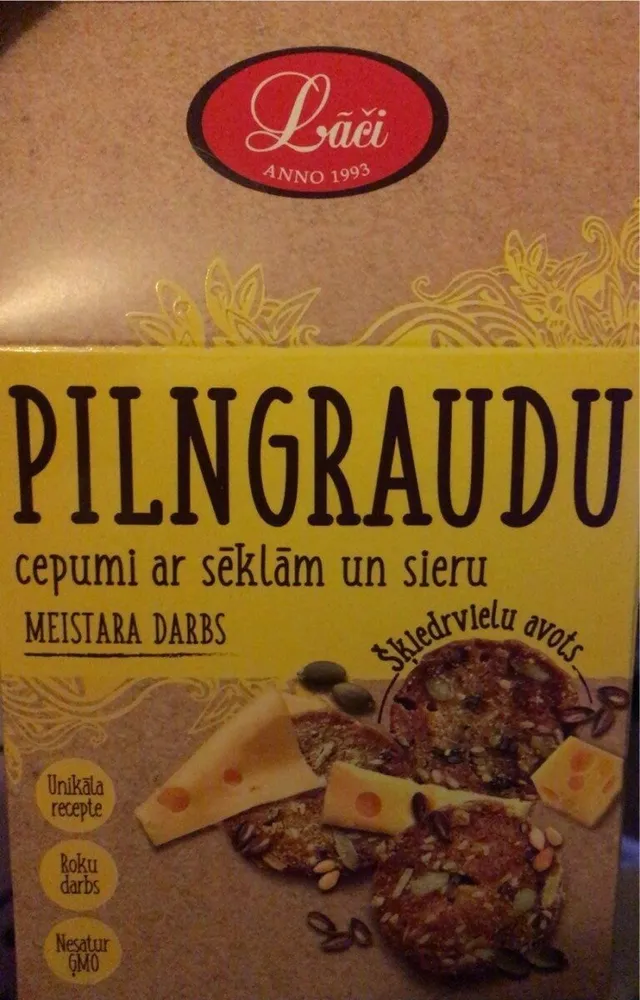Pilngraudu cepumi ar sēklām un sieru