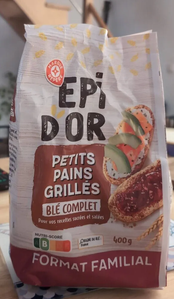 Petits pains grillés blé complet