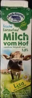 frische laktosefreie Milch vom Hof