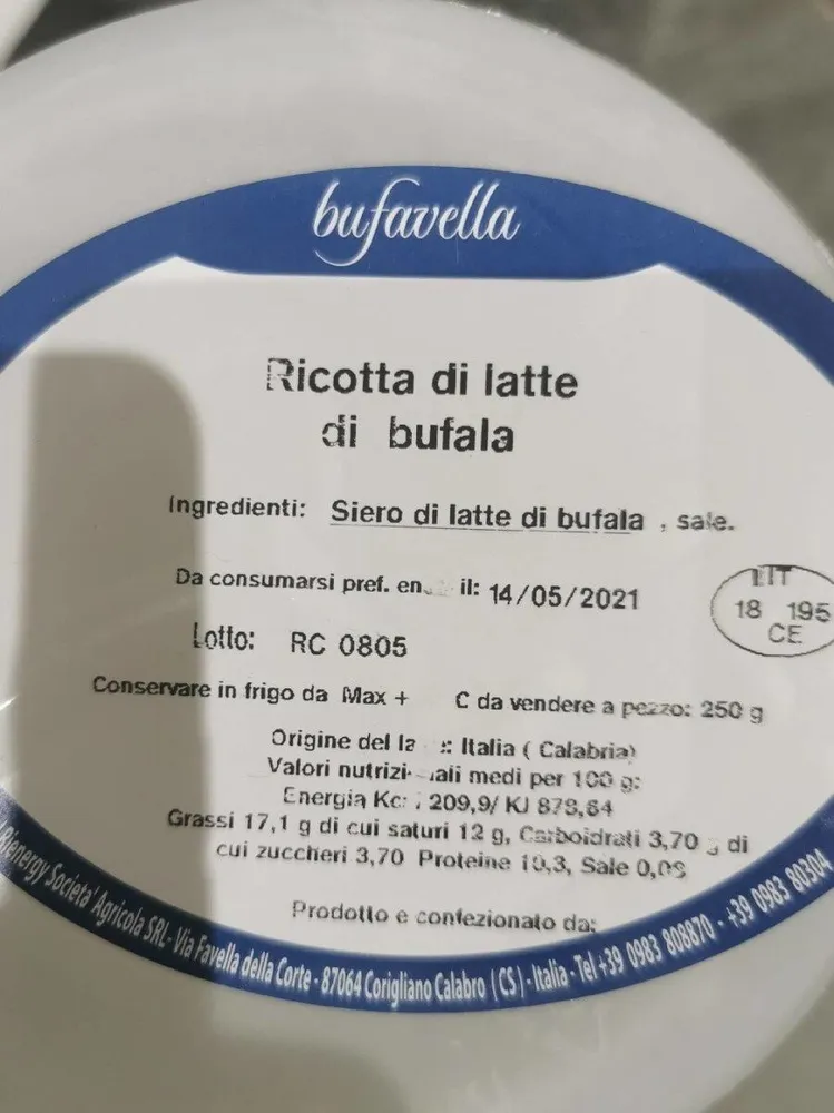 Ricotta di latte di bufala