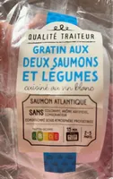 Gratin aux deux saumons et légumes cuisiné au vin blanc