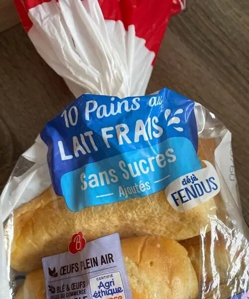 Pain au lait frais fendus sans sucres ajoutés