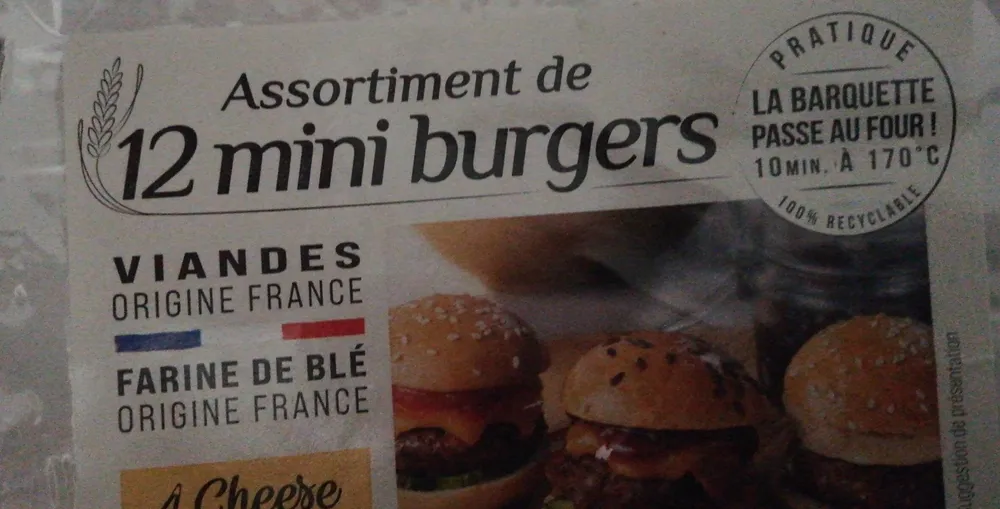 Assortiment de 12 mini burgers