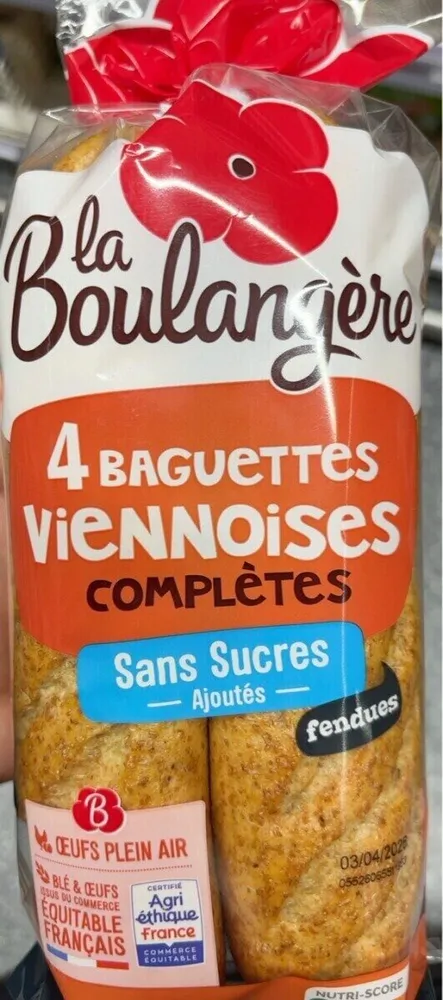 4 baguettes viennoises complètes