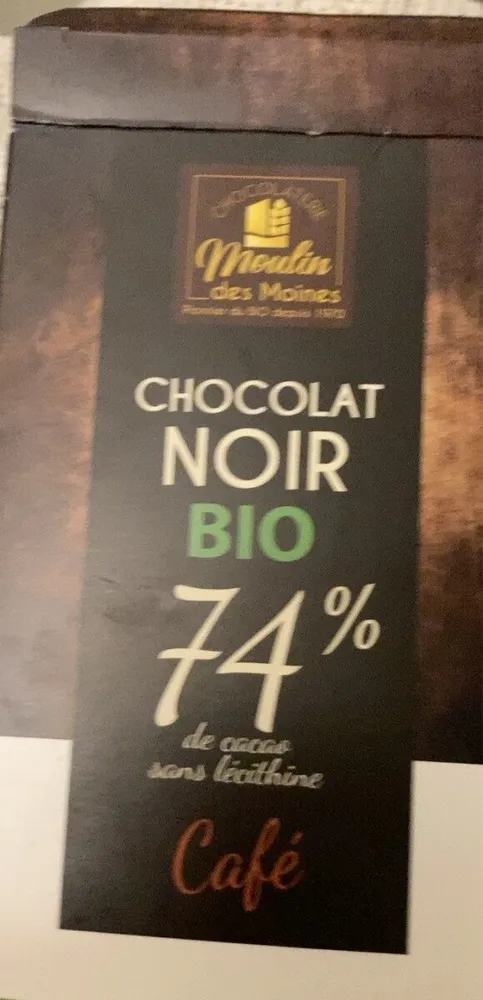 Chocolat noir bio 74% cacao
