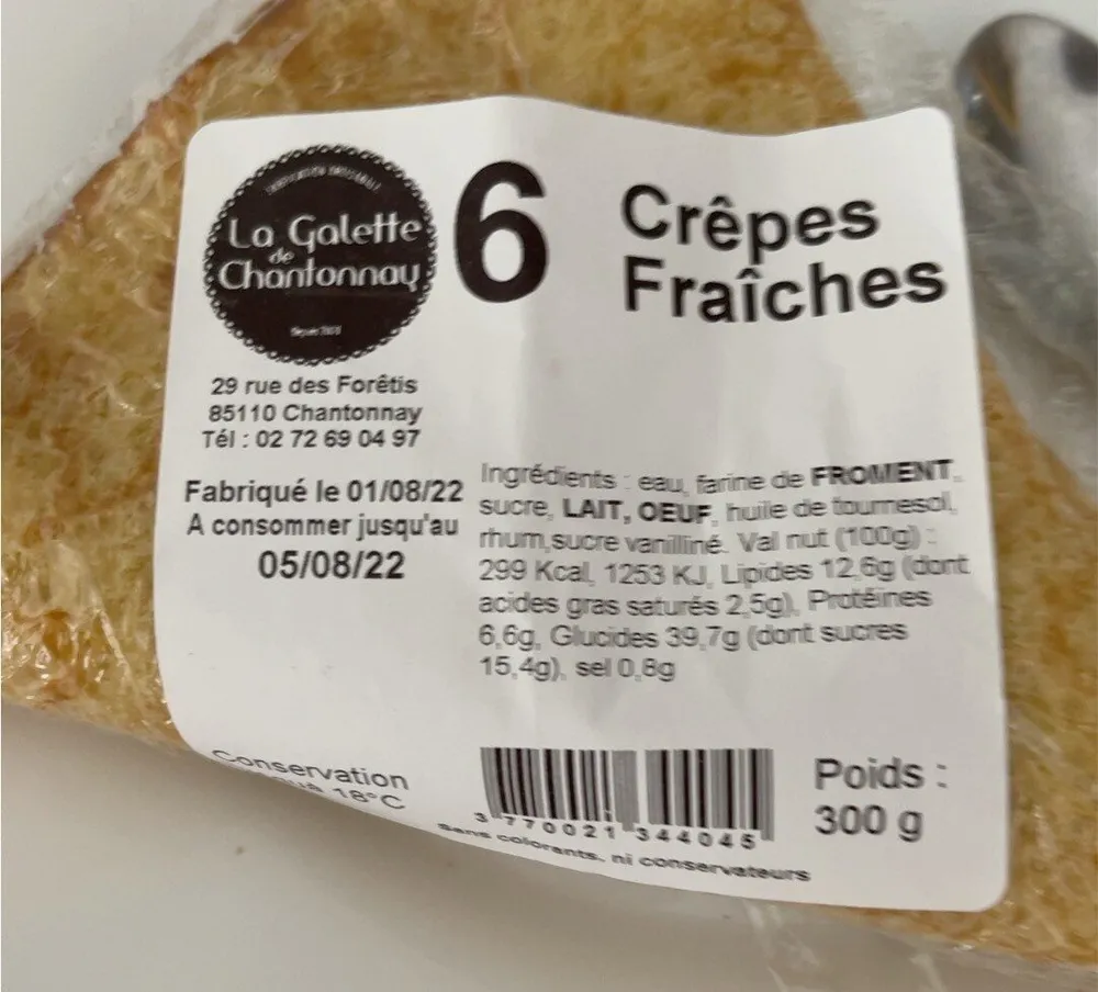 Crepes fraiches