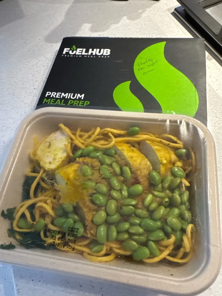Katsu Curry Noodles, Chicken Breast Noodles, Kale, Edamame & Katsu Sauce