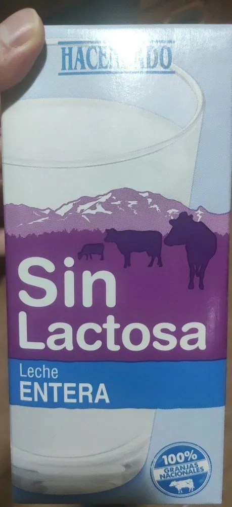 Leche entera sin lactosa
