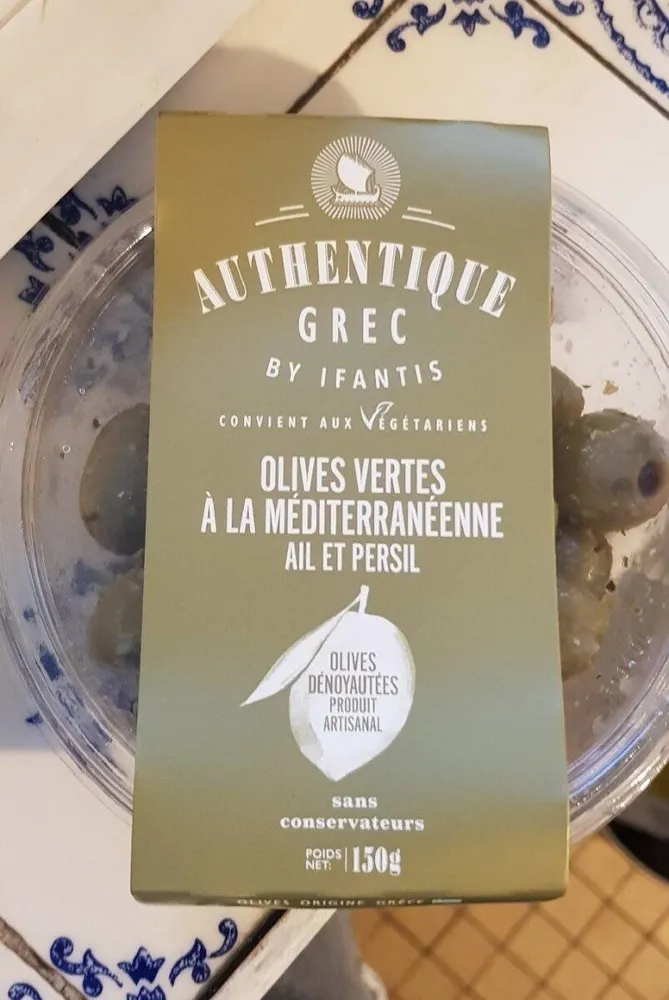 Olives vertes a la Méditerranéenne ail et persil