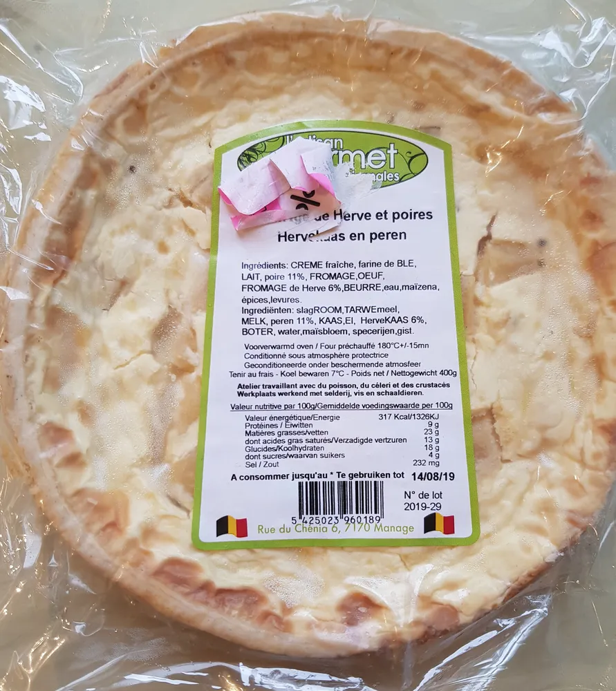 quiche fromage de Herve et poires