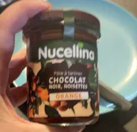 Pâte à tartiner, chocolat, noir, noisettes, orange
