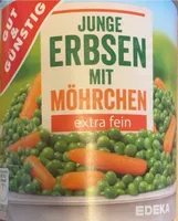 Junge Erbsen mit Möhrchen