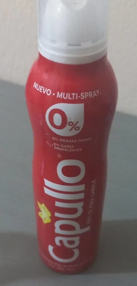 Aceite comestible puro de canola en aerosol