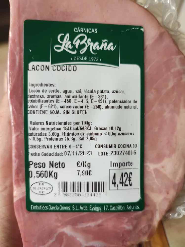 Lacón cocido