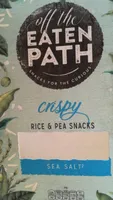 Crispy rice and pea snacks