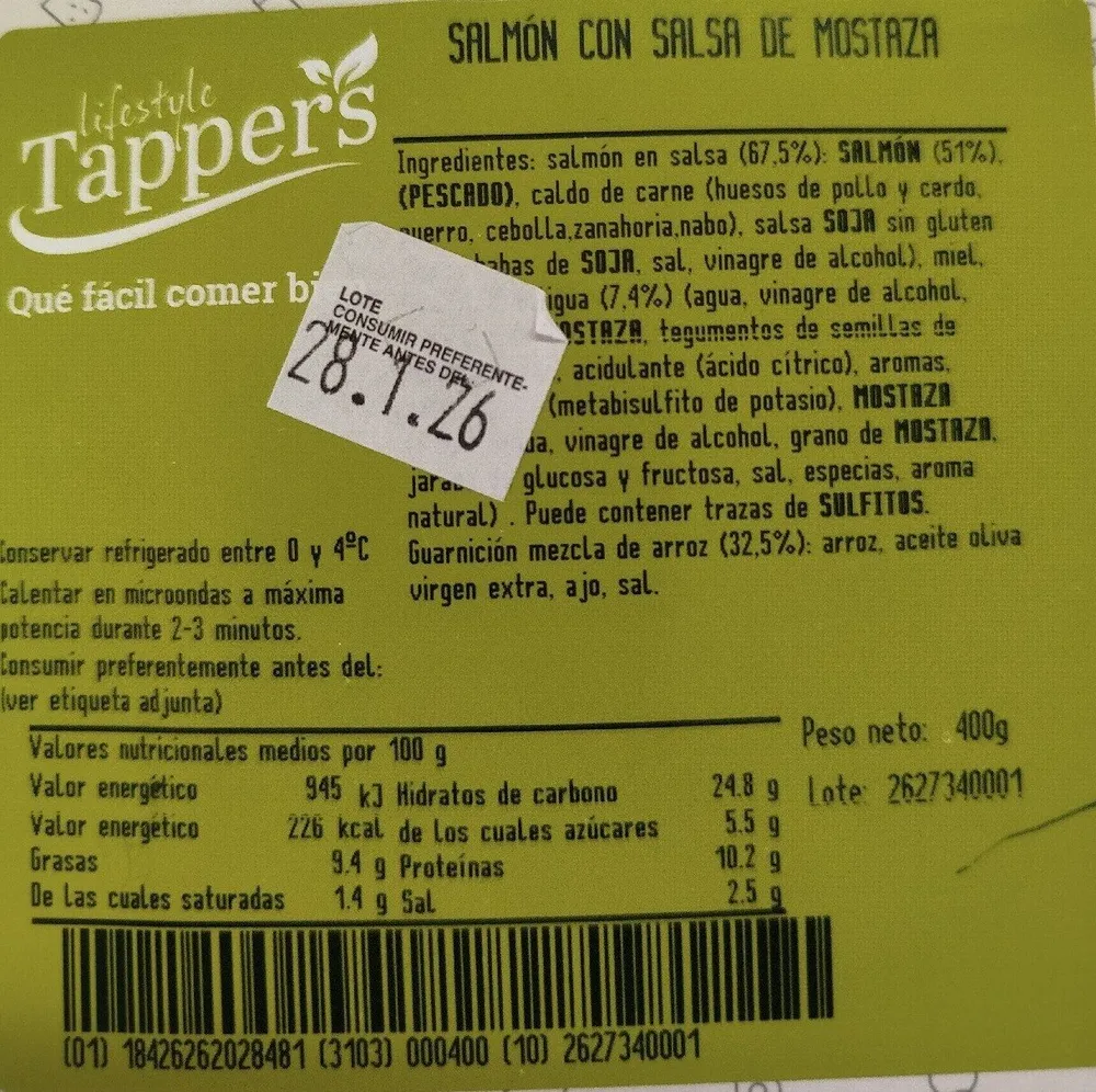 Salmón Con Mostaza Y Arroz