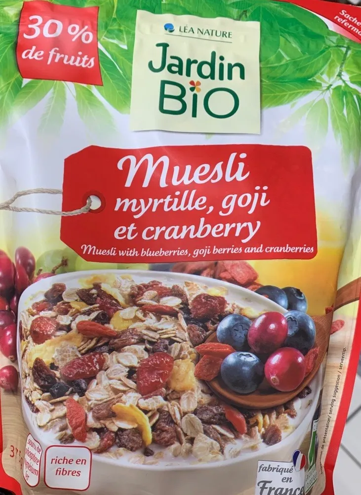 Muesli myrtille, goji et cranberry
