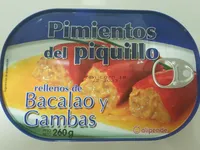 Pimientos del piquillo rellenos de Bacalao y Gambas