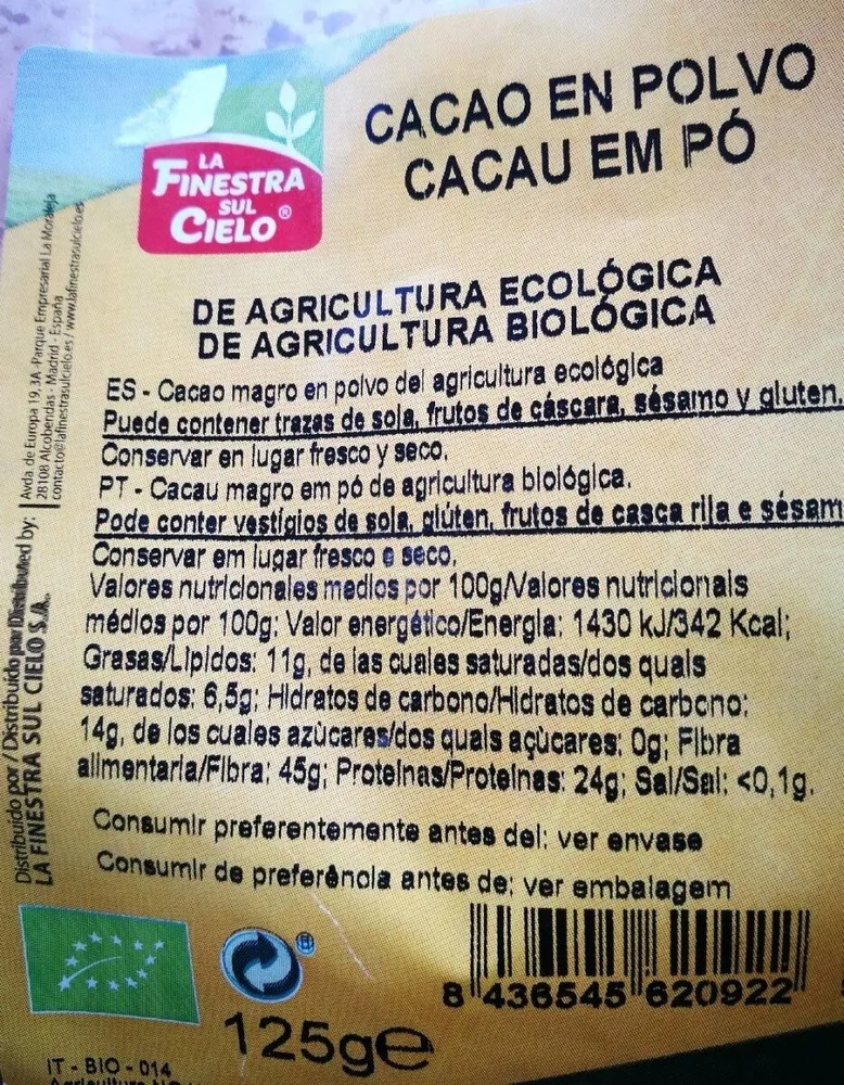 Cacao en polvo