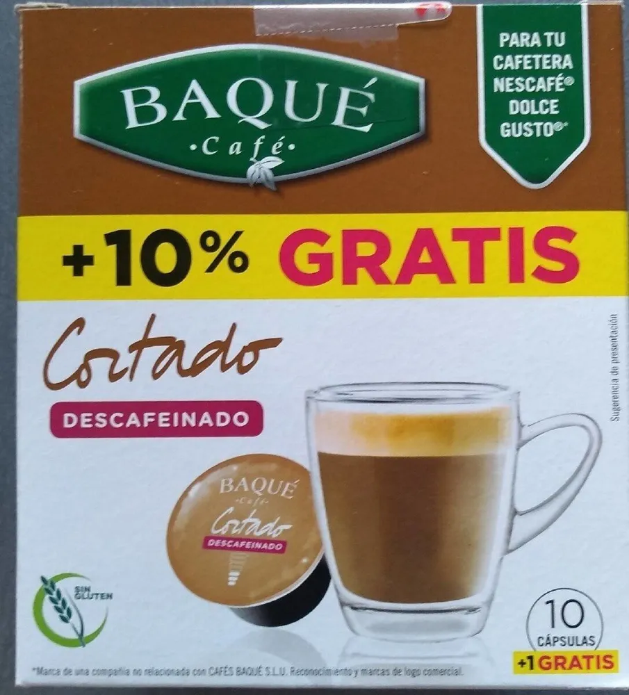 Cápsulas cortado descafeinado Baqué