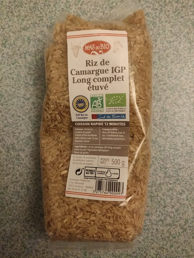 Riz de Camargue IGP Long complet étuvé