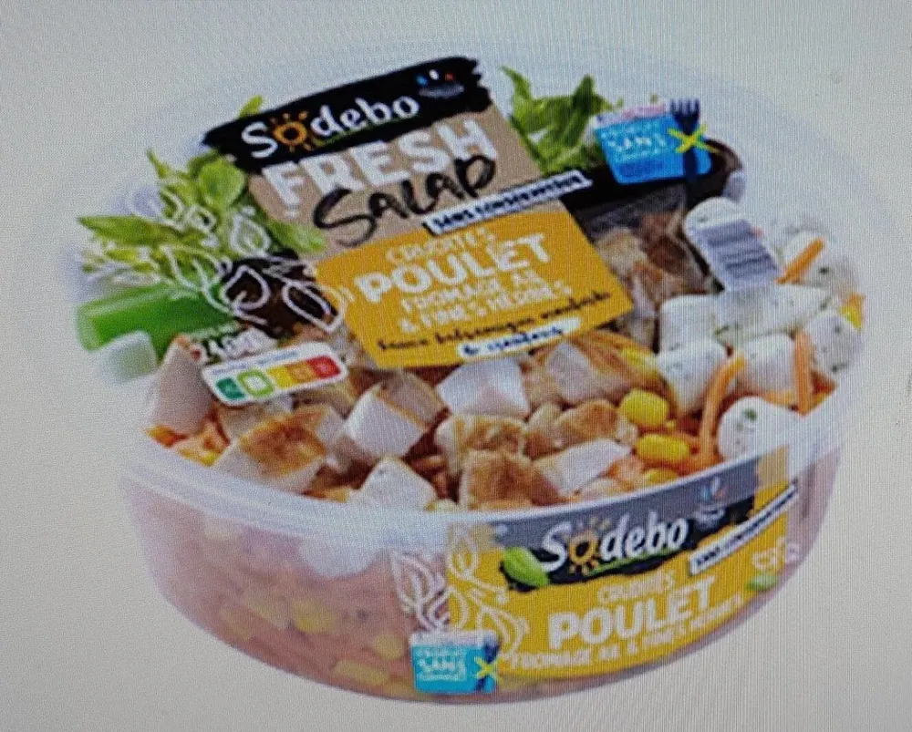 Salade poulet pâté crudités