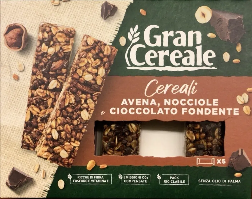 Gran Cereale Avena,Nocciole e Cioccolato fondente