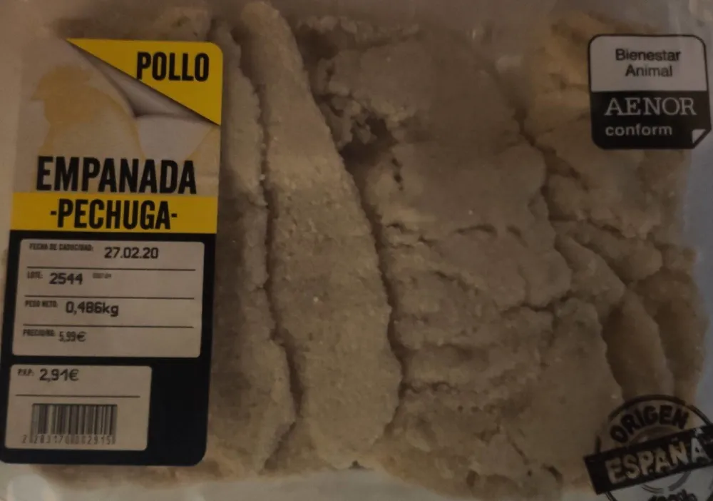 Pechuga empanada pollo