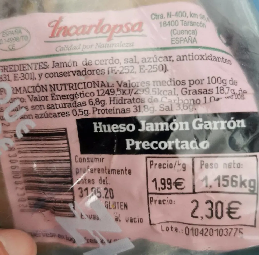 Hueso jamón Garrón Precortado