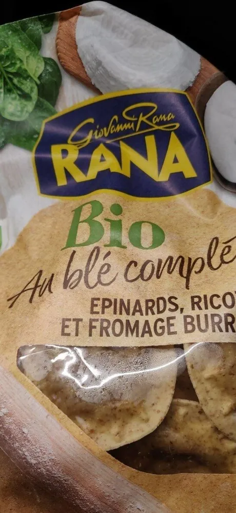 Rana bio blé complet épinard ricotta burrata